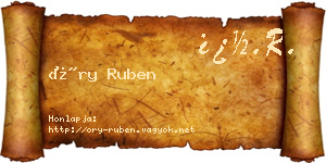 Őry Ruben névjegykártya